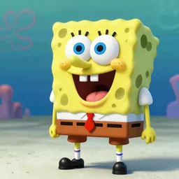 a photo - realistic digital art of spongebob screaming