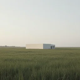 A serene landscape with a singular building in the style of Craig Mullins.