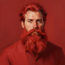 bearded nation by jeremy mann, digital painting, red color, beard balm