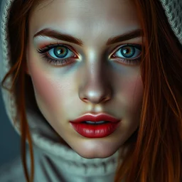 perfect women face portrait, perfect face, spooky eyes