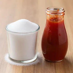 Sugar and ketchup