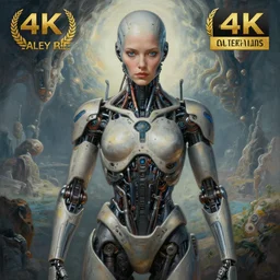 ultra realist intricate detailed painting of a single attractive male on an alien world, cyborg tech on body, symmetry accurate features, very intricate details, focus, high resolution, 4 k, artstyle alex ries and hiraku tanaka, award winning