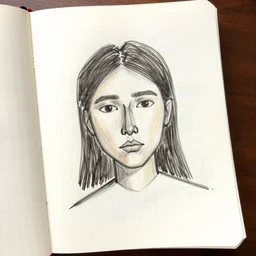 drawing by an unintelligent person in the margins of a gridded notebook