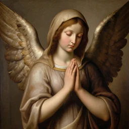 a hooded angel praying, hyper realistic, hyper detailed, coherent, renaissance style,