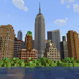 nyc skyline, minecraft textures