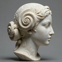 an intricate and extremely detailed sculpture of a helical female head