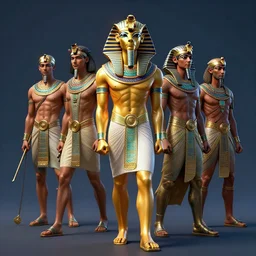 dynamic fullbody portrait of egyptian god with cobra head, by greg rutkowski and gaston bussiere and craig mullins and j. c. leyendecker, volumetric lighting, hd