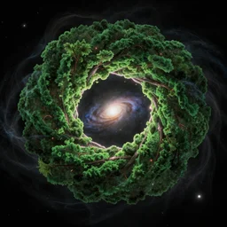 🌳 of galaxy in a black hole ,glowing, cinematic, 8k ,realistic, fiction