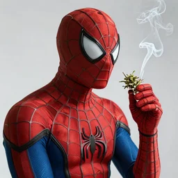 spiderman smoking weed. high quality 8 k resolution