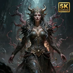 amazing masterclass portrait of the goddess of chaos revealed, hearthstone splash art, atmospheric lighting, mystical feel, intricate, fantasy, hd wallpaper, ultra high details, cinematic composition, trending on artstation, octane render, art by daniel kamarudin and anna podeworna and othon nikolaidis, inspired by lord of the rings and mass effect and epic fantasy unreal engine 5, 8 k rendering, professional masterpiece made in one year.