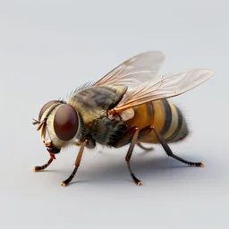 slightly resembles a fly. It has a sharp toothed mouth, fluff covered skin and light wings:: by beeple and James Gilleard and Justin Gerard :: ornate, dynamic, particulate, intricate, elegant, highly detailed, centered, artstation, smooth, sharp focus, octane render, 3d