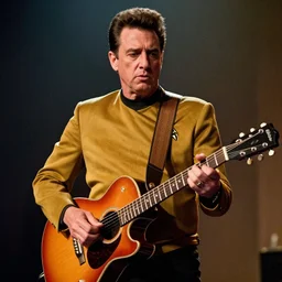 still from Johnny Cash with a guitar on Star Trek