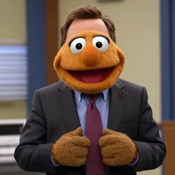 film still of Michael Scott as a muppet from The Office, 4k