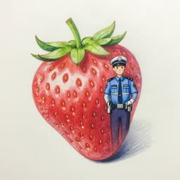 a pencil police sketch of a strawberry
