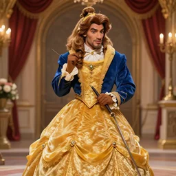 a male version of belle from beauty and the beast
