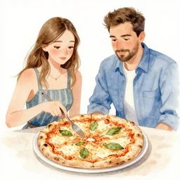 italian pizza, kseniia yeromenko, rob duenas, watercolor, illustration
