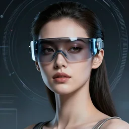 retrofuturistic portrait of extremely beautiful woman, cybernetic reflective visor, space graphics in background, close up, quint buchholz, wlop, dan mumford, artgerm, liam brazier, peter mohrbacher, raw, featured on artstation, octane render, cinematic, elegant, intricate, 8 k