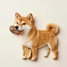 shiba inu made out of peanut butter,
