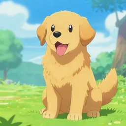 Golden Retriever in pokemon style