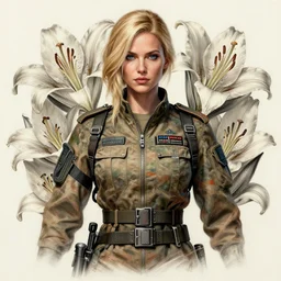 a beautiful military blond woman, playerunknown's battlegrounds concept, revealing outfit, symmetrical, maximalist, lily frame, art by ilya kuvshinov, rossdraws, sharp focus, art by wlop and artgerm, extreme detail, detailed drawing, hyper detailed face