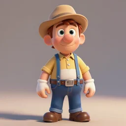 Lucky Luke, depicted as a Pixar character, high quality CG render, 4K