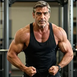 george clooney as a bodybuilder, 4 k hd