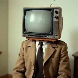 man with a crt television for a head, 1970 photograph, otherworldly, liminal, eraserhead