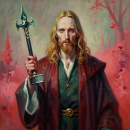 A very detailed surreal fantasy oil painting of Lord Voldemort as Jesus Christ by Manjit Bawa, trending on artstation, infrared color scheme.