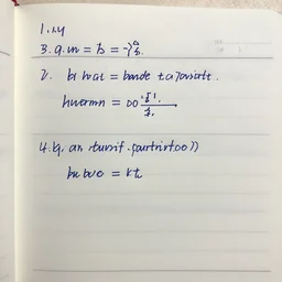 hand written solution to the math problem