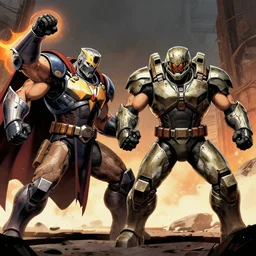 epic battle!! doom slayer vs master chief by oleg bulakh