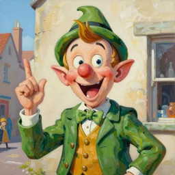 greg manchess portrait of happy dobby the house elf shouting, organic painting, sunny day, matte painting, bold shapes, hard edges, street art, trending on artstation, by huang guangjian, gil elvgren, ruan jia, randy vargas, greg rutkowski