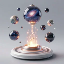simulation theory, dream machine, futurism, galaxy orbs, sparks, energy generator, highly detailed, artstation, glow, art by luca pisanu and ismail inceoglu