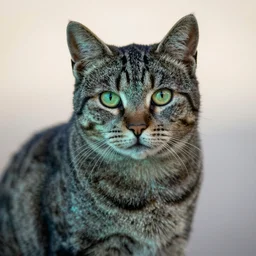 phosphorescent tabby at night