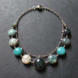 the jewelpunk aesthetic, jewel tones, beautiful, analogous colors, moderate saturation