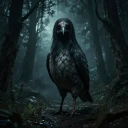 🐦 in creepy scary nightmare atmosphere, realsitic