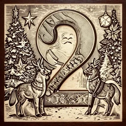 the 1 2 days of christmas, extreme detail, wood cut print