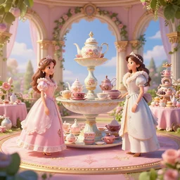 wonderland tea party, highly detailed, 4k, HDR, award-winning, artstation, octane render