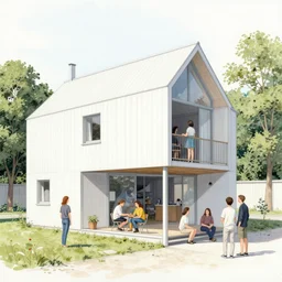 ( ( ( ( ( gediminas pranckevicius ) ) ) ) ) house by kengo kuma, art by lois van baarle, yoshiyuki sadamoto, by chiara bautista, james jean, copic marker, very coherent, sharp, colorful high contrast, dark shadows, hard lighting