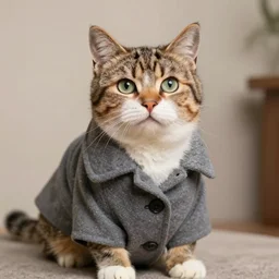 cat wearing a formal overcoat leticia gillett