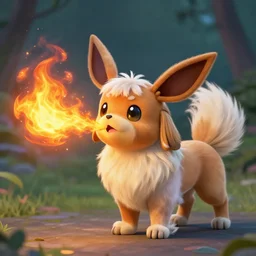 Vulpix as a Shih Tzu breathing Fire
