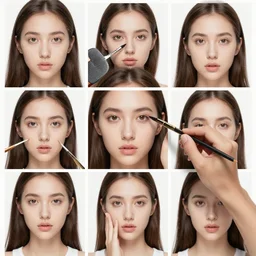 a collage making a woman's face
