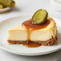 Disgusting cheesecake made with gravy and pickles