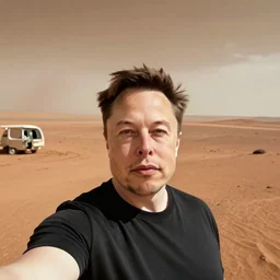 selfie of Elon Musk on Mars