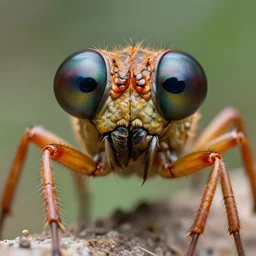 instagram model with huge compound eyes and mandibles