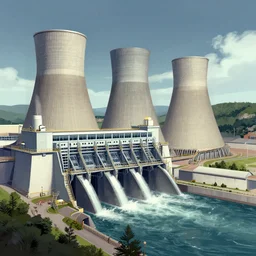A crypt in a hydroelectric power station, digital art, artstationhq, by Charles Sheeler and Jordan Grimmer and Victor Mosquera