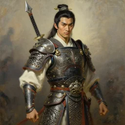 wuxia male gladiator, painting by delphin enjolras, j. c. leyendecker