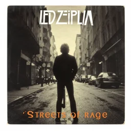 the cover to a 1 9 8 2 led zeppelin album titled'streets of rage'