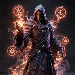 a necromancer pulsing with necrotic energy, art by steve brodner, power auras, sigils, tattered cloth robes, substance 3 d painter, pbr textures, physical based rendering, cinematic, hyper realism, high detail, octane render, unreal engine, 8 k, smooth gradients, high contrast, depth of field, aperture f 2. 8