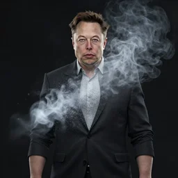 elon musk made of smoke simulation smoke particles octane render houdini mesh emitting particles