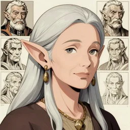 elderly drow elf queen!! sci - fi! moebius, milo manara, hugo pratt, french comic art, semi - realistic anime, portrait, beautiful face, symmetrical face, trending on pixiv, detailed, clean lines, sharp lines, crisp lines, award winning illustration, masterpiece, 4 k